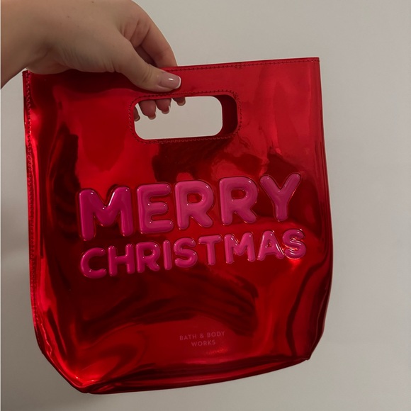 Bath & Body Works Other - Bath & Body Works Shiny Red Christmas Tote